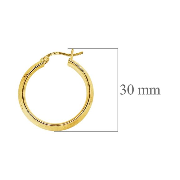 14K Yellow Gold Classy Dangle Hoop Earrings - Picture 3 of 3
